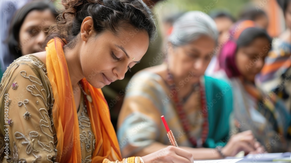 A person signing a pledge to practice non-violence in their daily life, A person signing a pledge to practice non-violence in their daily life,