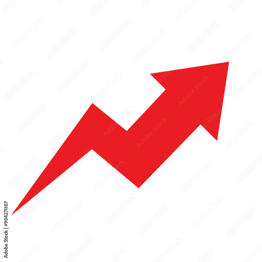 big red arrow graph going up represent business growth trading profit economic boom big red arrow graph going up represent business growth trading profit economic boom
