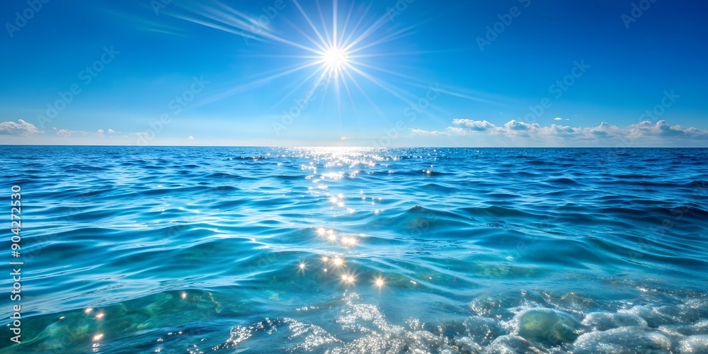 Background of sparkling sea water on a bright sunny day Sea and sky AI-Created Content Background of sparkling sea water on a bright sunny day Sea and sky AI-Created Content