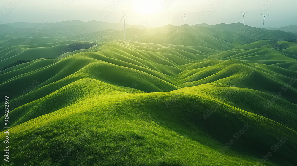 Obraz premium wind turbines in the field