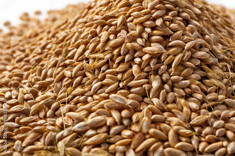 Fototapeta premium Stack of Wheat Grains Prepared for Processing with Fine Details and Vibrant Textures