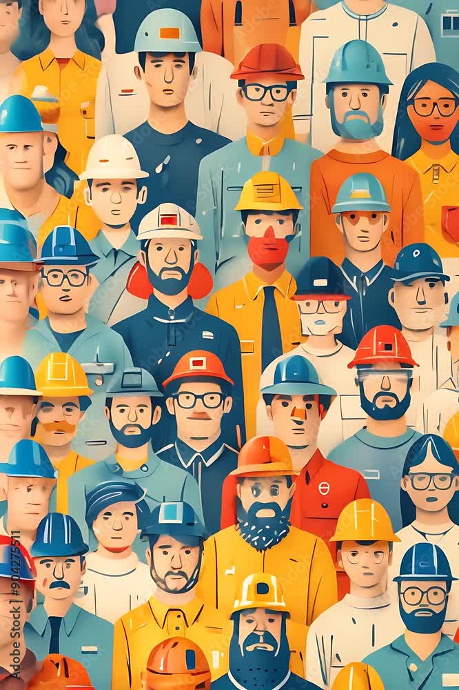 A collective of diverse professionals in hard hats and safety vests discussing project plans A collective of diverse professionals in hard hats and safety vests discussing project plans
