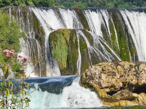 Obraz na płótnie Wasserfall Štrbački buk im Una Nationalpark w salonie