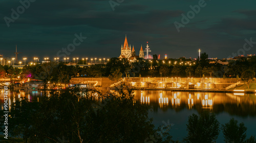 Photography Vienna Donau City at night and blue hour