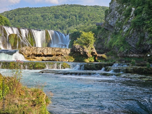 Obraz na płótnie Wasserfall Štrbački buk im Una Nationalpark w salonie