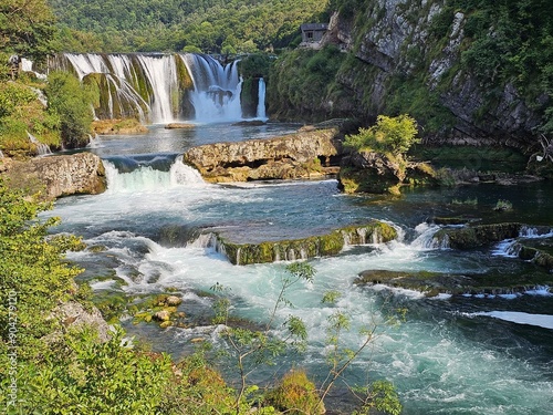 Obraz na płótnie Wasserfall Štrbački buk, Una Nationalpark Bosnien w salonie