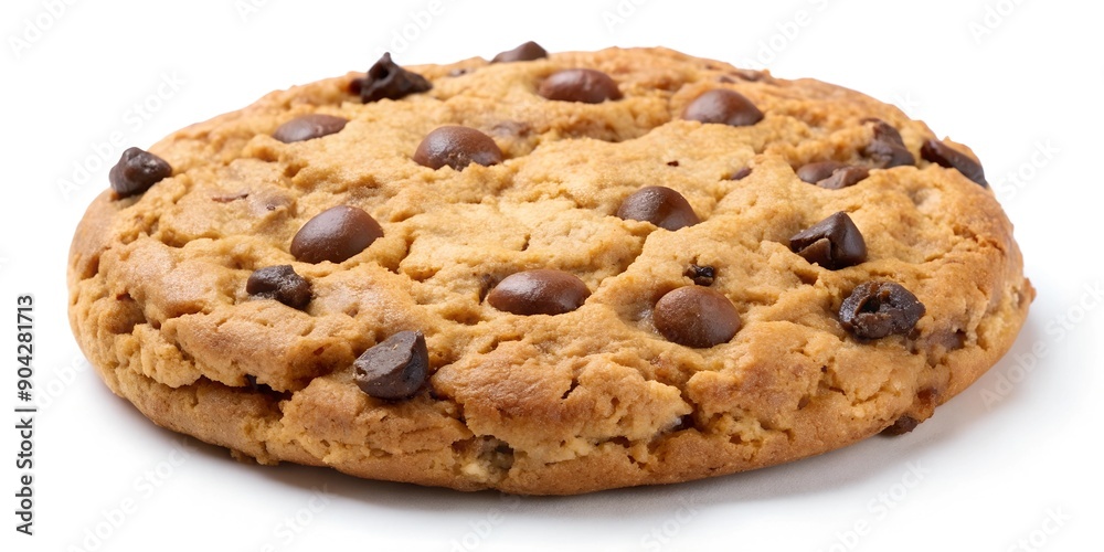 Oatmeal cookie with choco chips isolated on white background AI-Generated Content Oatmeal cookie with choco chips isolated on white background AI-Generated Content