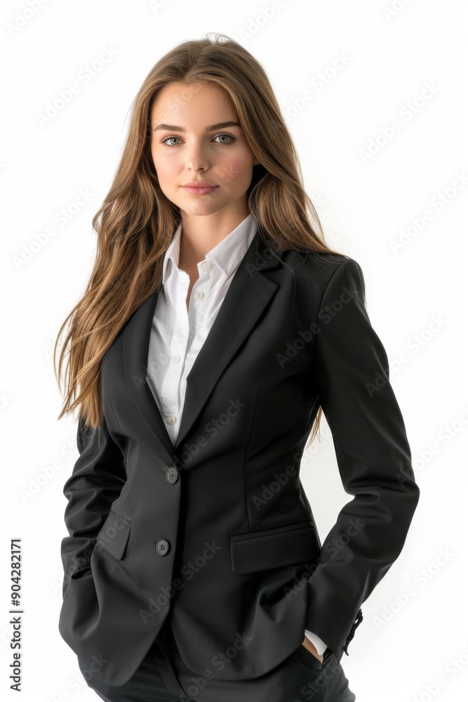 A businesswoman wearing formal suit isolated created with Generative AI A businesswoman wearing formal suit isolated created with Generative AI