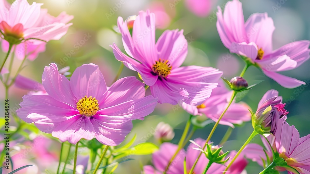 Beautiful cosmos flowers blooming in garden. Beautiful cosmos flowers blooming in garden.