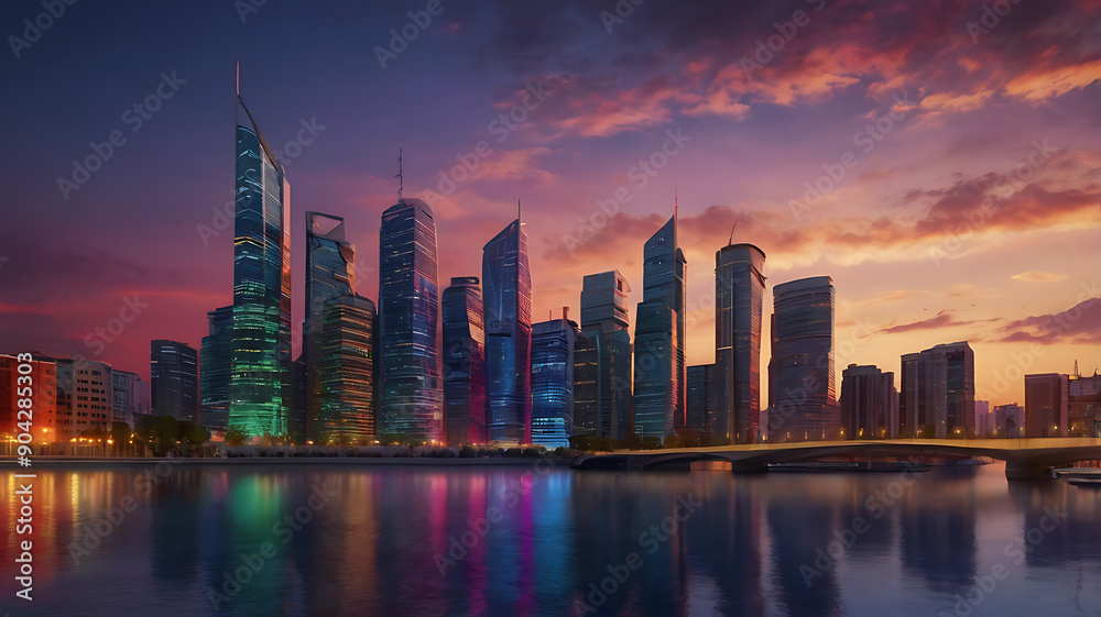 A background with a vibrant cityscape at twilight, highlighting modernity and dynamic energy. A background with a vibrant cityscape at twilight, highlighting modernity and dynamic energy.