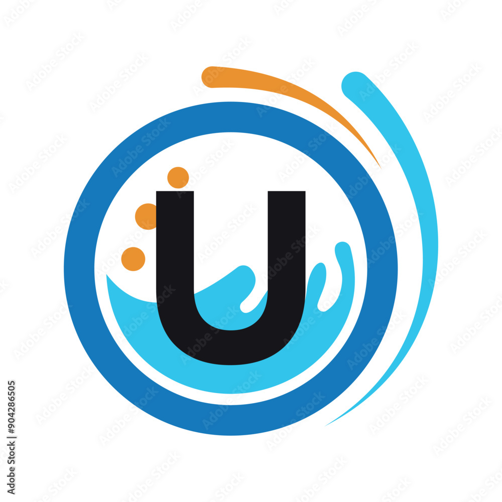 Initial laundry Logo combine with letter U vector template Initial laundry Logo combine with letter U vector template