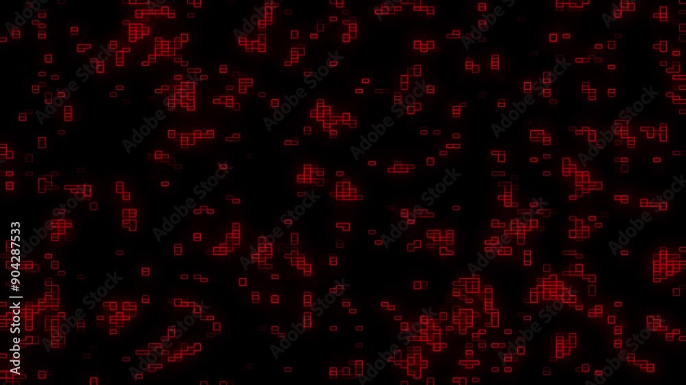 Digital tech abstract background red small squares animation Digital tech abstract background red small squares animation
