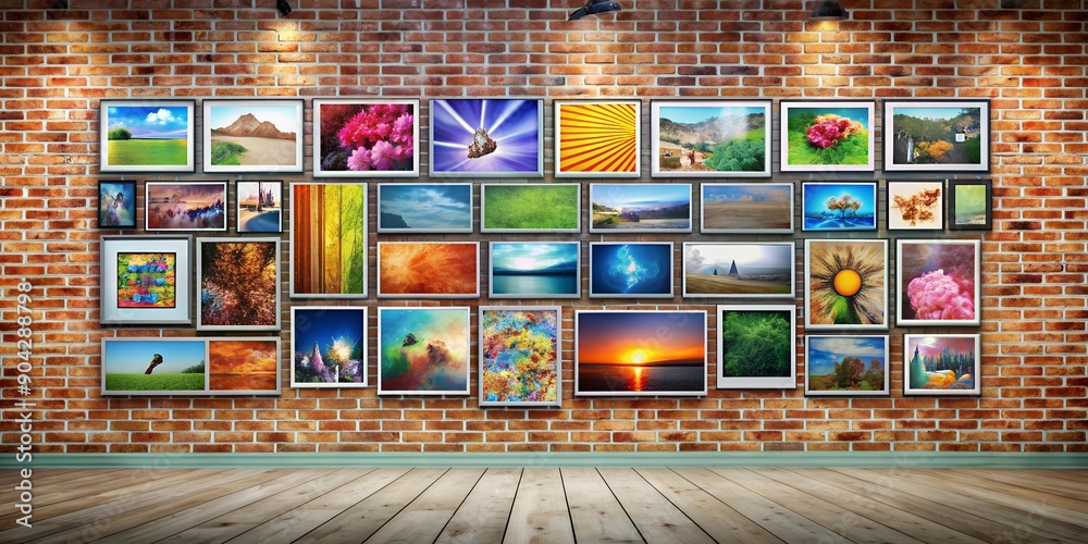 Naklejka premium A picture on a wall informative Vibrant engaging AI Generative