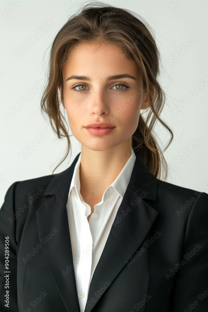 A businesswoman wearing formal suit isolated created with Generative AI A businesswoman wearing formal suit isolated created with Generative AI