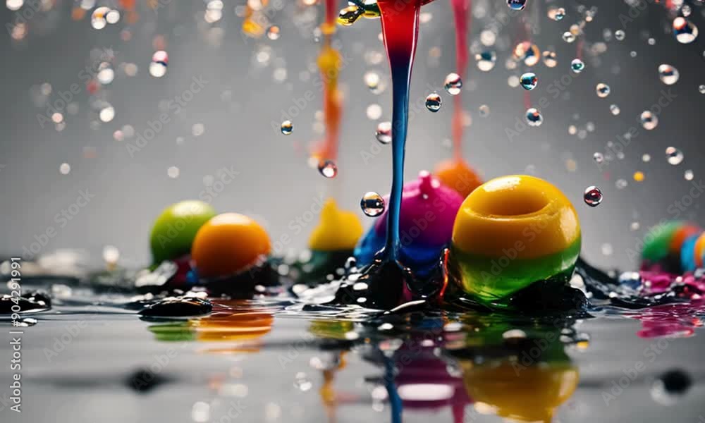 Gotas coloridas pingando