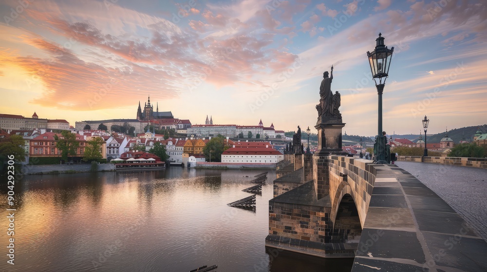 Obraz premium Prague Skyline at Sunset