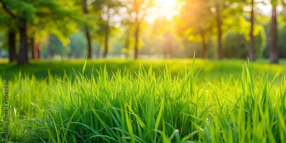 Tall green grass on the lawn Relaxation area with lush greenery AI Generative Tall green grass on the lawn Relaxation area with lush greenery AI Generative