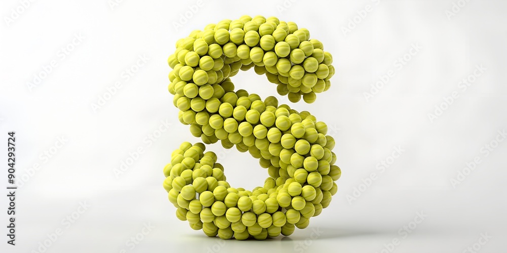 3D letter S made from tennis balls Generative By AI 3D letter S made from tennis balls Generative By AI