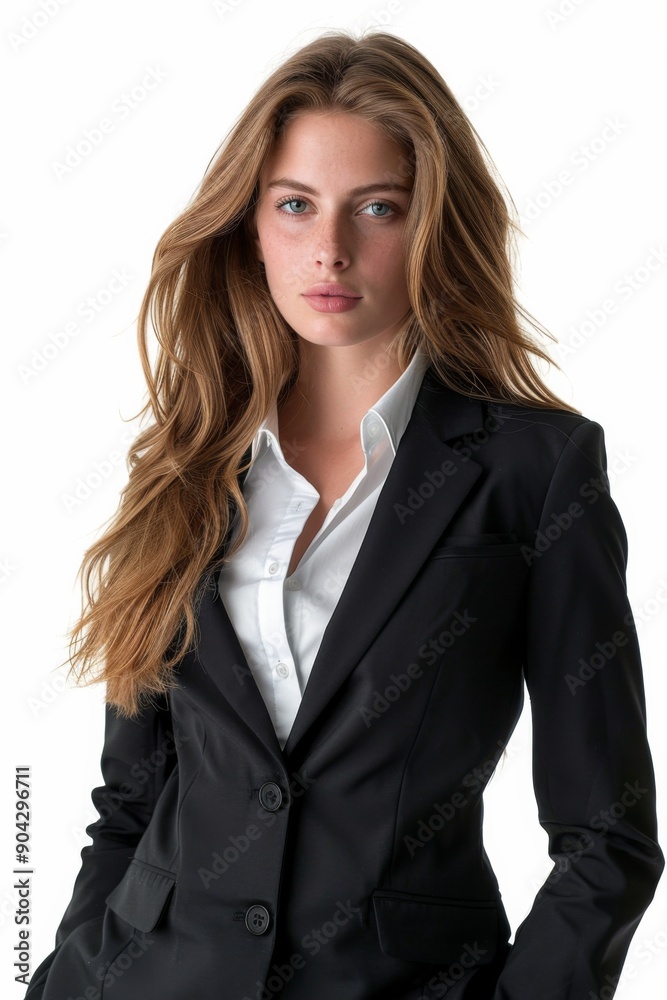 A businesswoman wearing formal suit isolated created with Generative AI A businesswoman wearing formal suit isolated created with Generative AI
