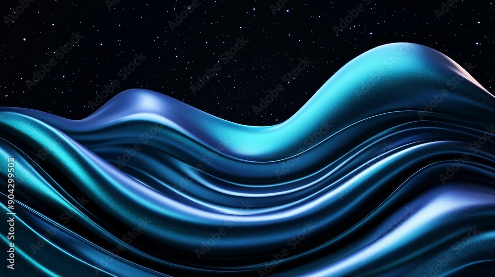 Fluid motion waves in cosmic indigo and green, dancing across the scene like cosmic energy, with stars and galaxies adding a mystical touch, high-resolution photo, realistic photo Fluid motion waves in cosmic indigo and green, dancing across the scene like cosmic energy, with stars and galaxies adding a mystical touch, high-resolution photo, realistic photo