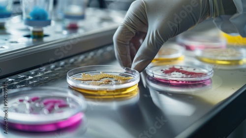 The petri dish examination photo