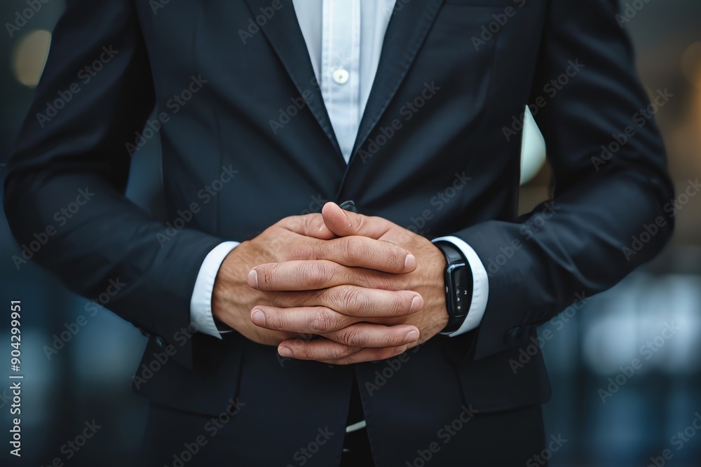 Portrait of businessman in suit with briefcase against big city Portrait of businessman in suit with briefcase against big city