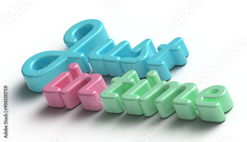 Just in time text 3d render
