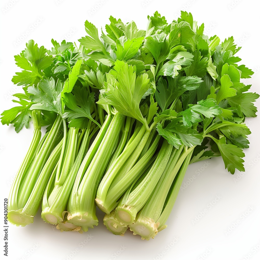 Fresh Celery Bundle Gathered in A Bright Kitchen During Afternoon Sunlight Fresh Celery Bundle Gathered in A Bright Kitchen During Afternoon Sunlight