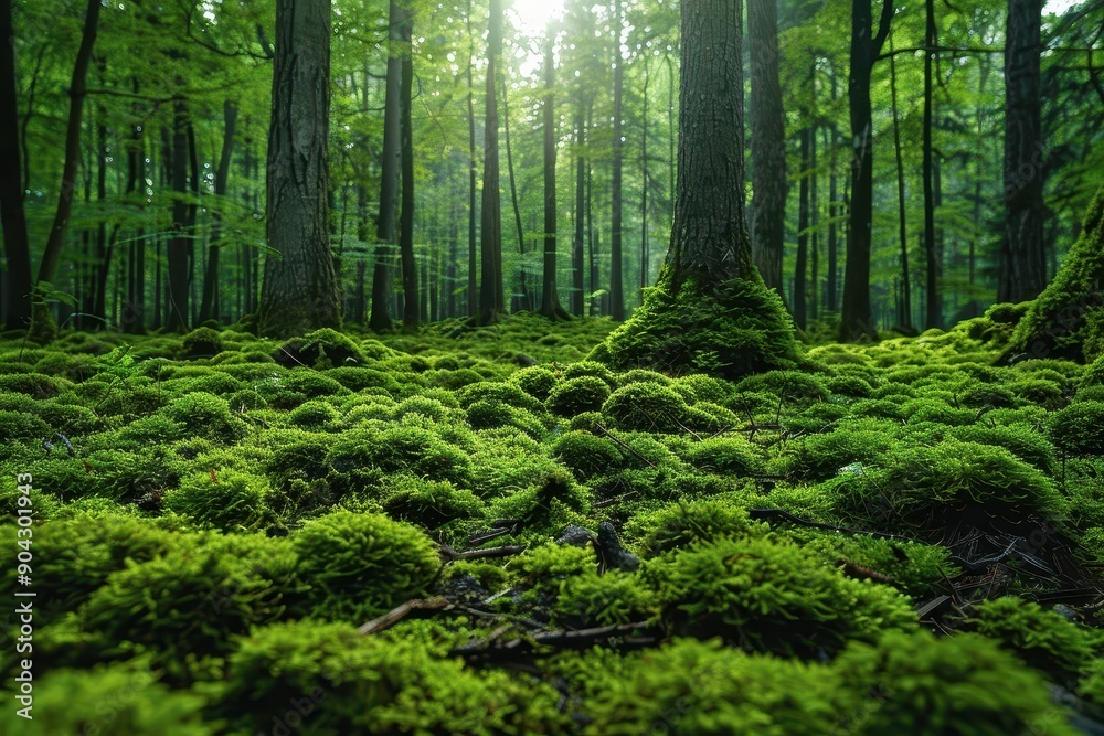Lush Green Moss in a Forest. Lush Green Moss in a Forest.