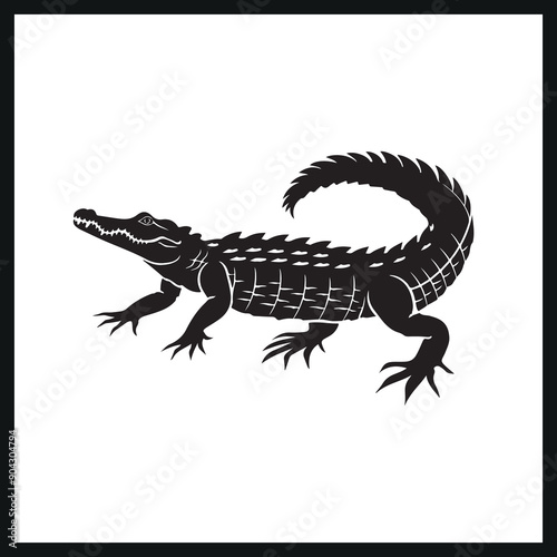 Crocodile alligator silhouette vector illustration