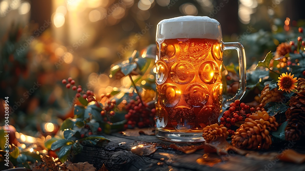 a glass of beer on a log a glass of beer on a log