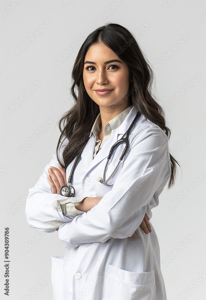 Confident Female Doctor with Stethoscope Smiling Confident Female Doctor with Stethoscope Smiling
