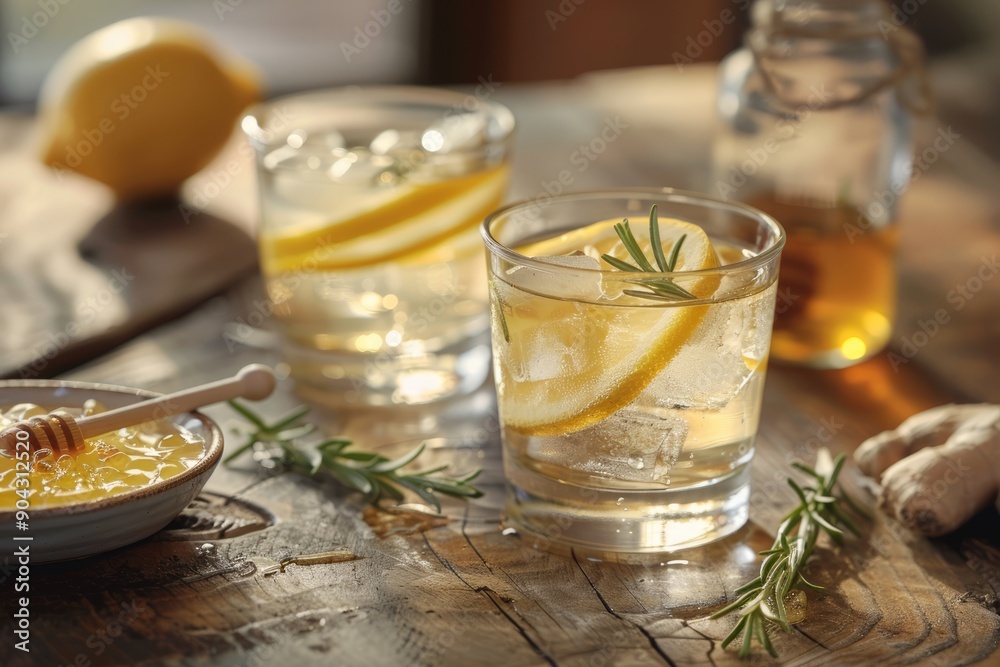 Refreshing Summer Drink with Lemon and Rosemary Refreshing Summer Drink with Lemon and Rosemary