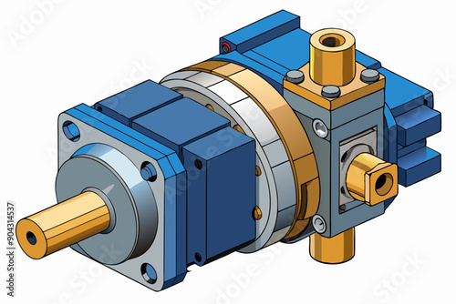 Hydraulic Pump vector art illustration  photo