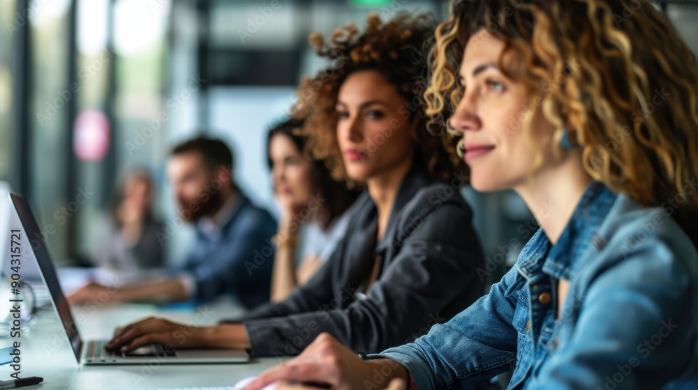 Obraz premium Employees participating in continuous learning and development programs, highlighting the importance of upskilling for the future workforce.
