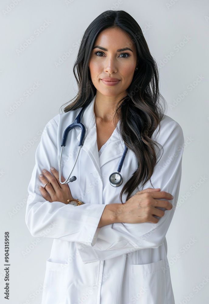 Confident Female Doctor with Stethoscope Smiling Confident Female Doctor with Stethoscope Smiling