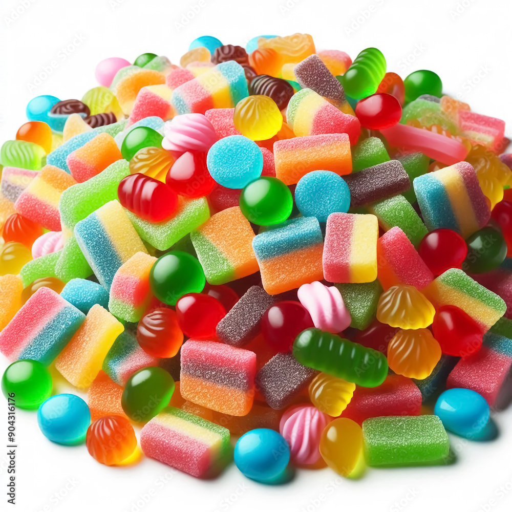 Lots of colorful gummies on light background Lots of colorful gummies on light background