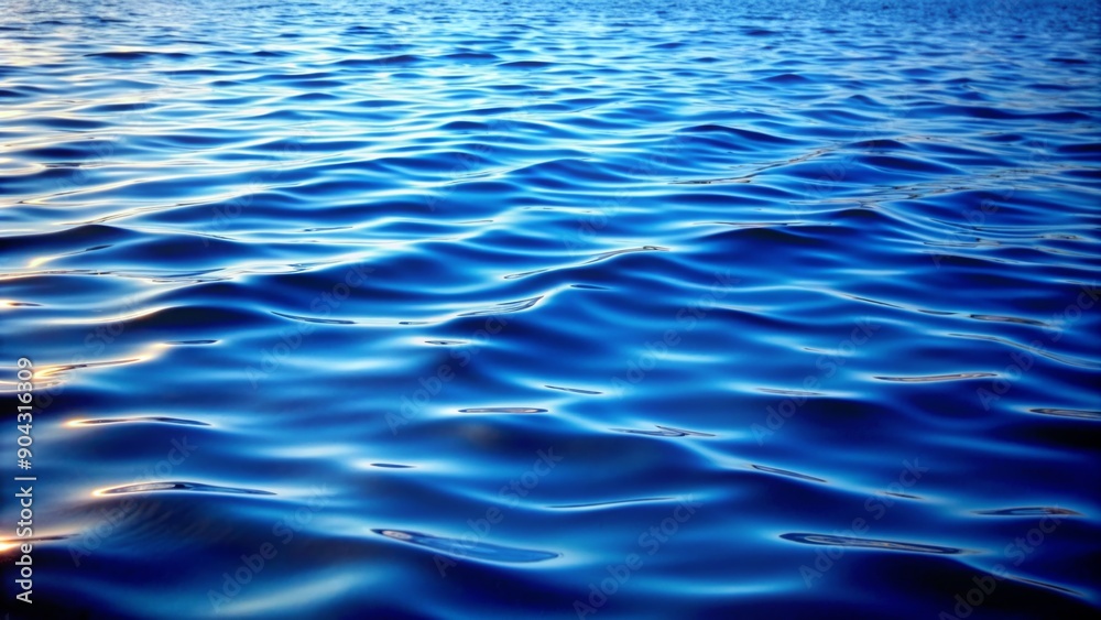 Ocean Waves A Detailed Abstract Photograph of Rippling Blue Water with Sun Reflections - Nature, Photography, Water, Abstract, Texture, Background, Sea