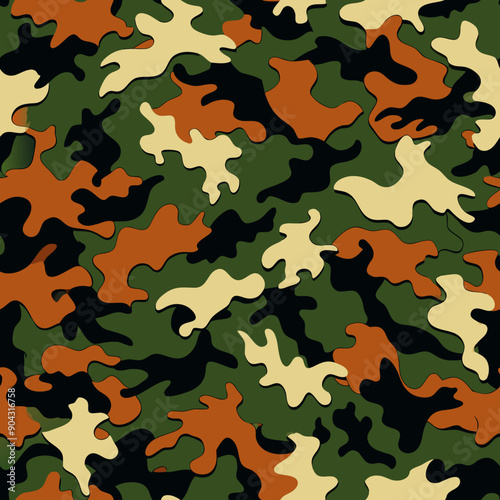 Military-Inspired Seamless Camouflage Patterns for Design Projects