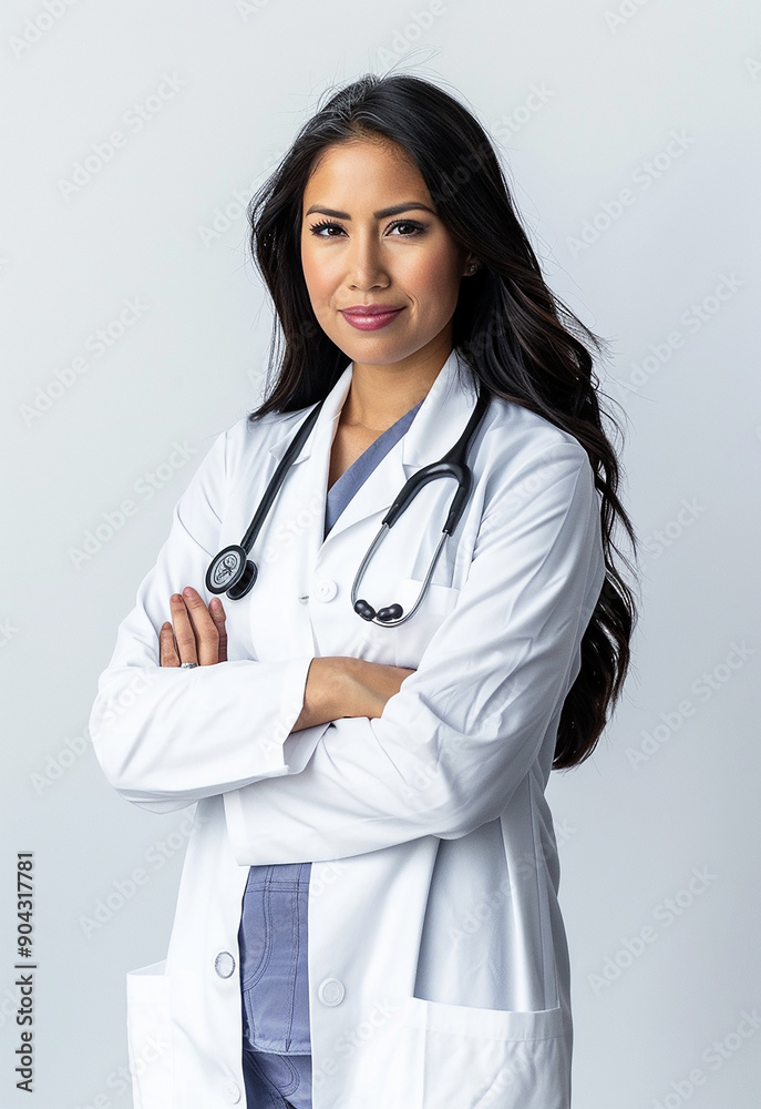 Confident Female Doctor with Stethoscope Smiling Confident Female Doctor with Stethoscope Smiling