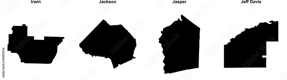 Irwin, Jackson, Jasper, Jeff Davis outline maps Irwin, Jackson, Jasper, Jeff Davis outline maps