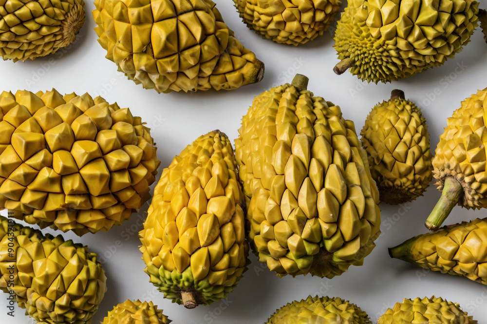 Fototapeta premium Durian Fruit Background - Detailed and Textured Tropical Fruit Surface