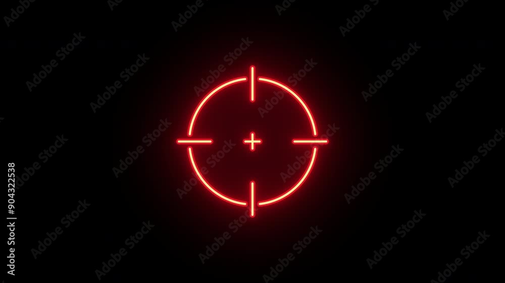 Neon aim cross, target search and aiming animation. Glowing neon target icon, looped animation. Crosshair, gun aim, sniper target, bullseye, precise shoot, hunting, target audience. Green, red colors Neon aim cross, target search and aiming animation. Glowing neon target icon, looped animation. Crosshair, gun aim, sniper target, bullseye, precise shoot, hunting, target audience. Green, red colors