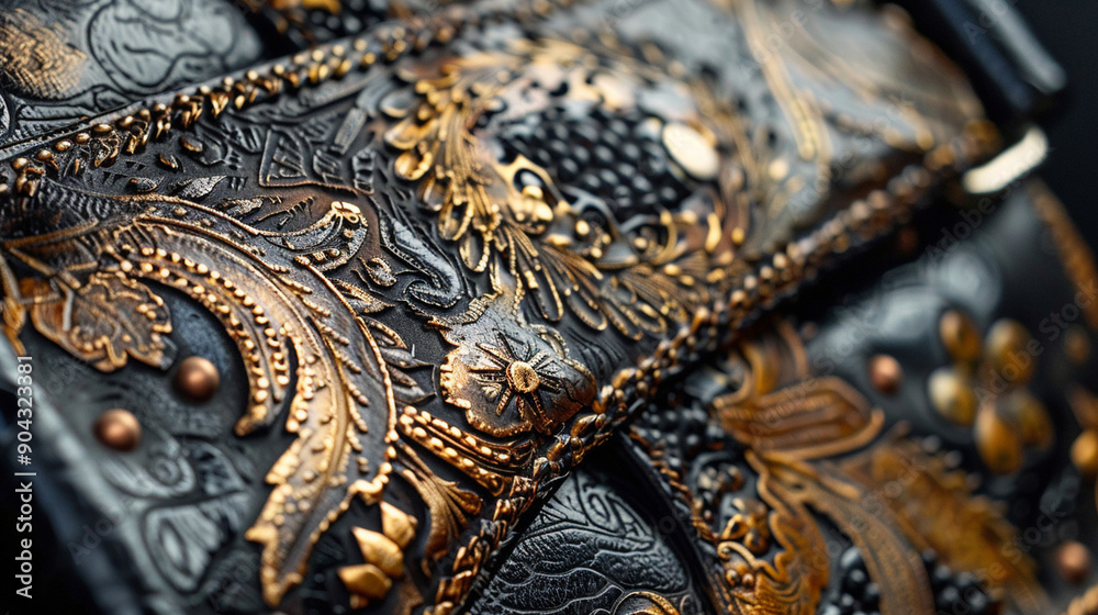Close-up of a seatbelt buckle with abstract, intricate design and textures Close-up of a seatbelt buckle with abstract, intricate design and textures