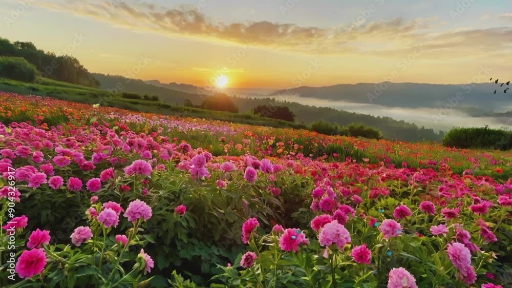 field of pink flowers field of pink flowers