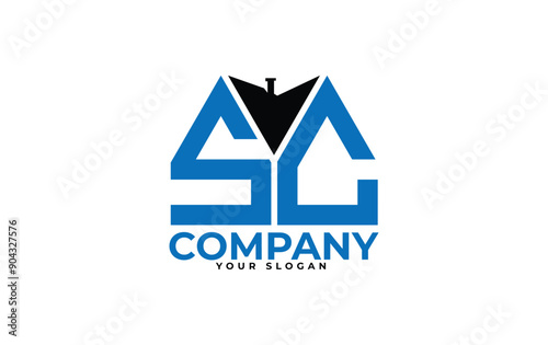 SC letter creative real estate vector logo design.