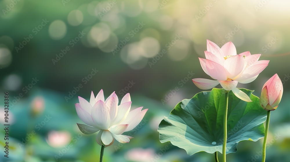 Obraz premium lotus flower blooming pink lotus white lotus