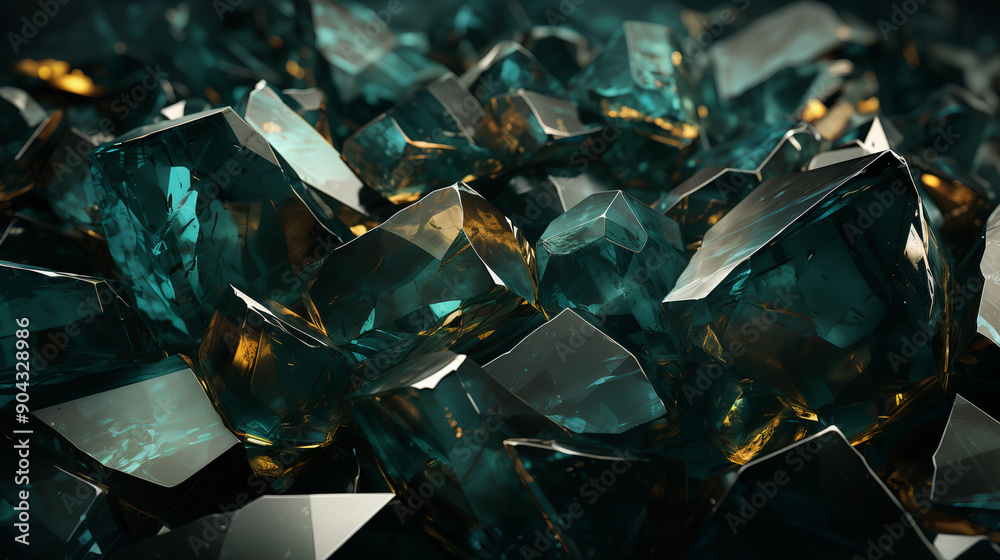 astarte.ai: Gleaming Emerald and Gold Crystal Cluster astarte.ai: Gleaming Emerald and Gold Crystal Cluster
