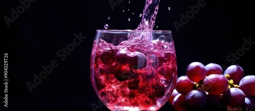 Red Grapes Pouring Into a Glass