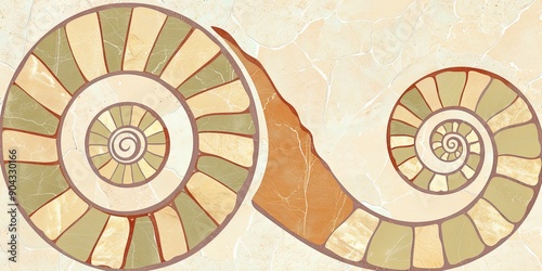Abstract spiral patterns inspired by natural fossils symbolizing the timeless beauty of nature 